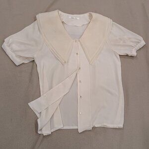 Chic Cream Blouse with Sailor Collar